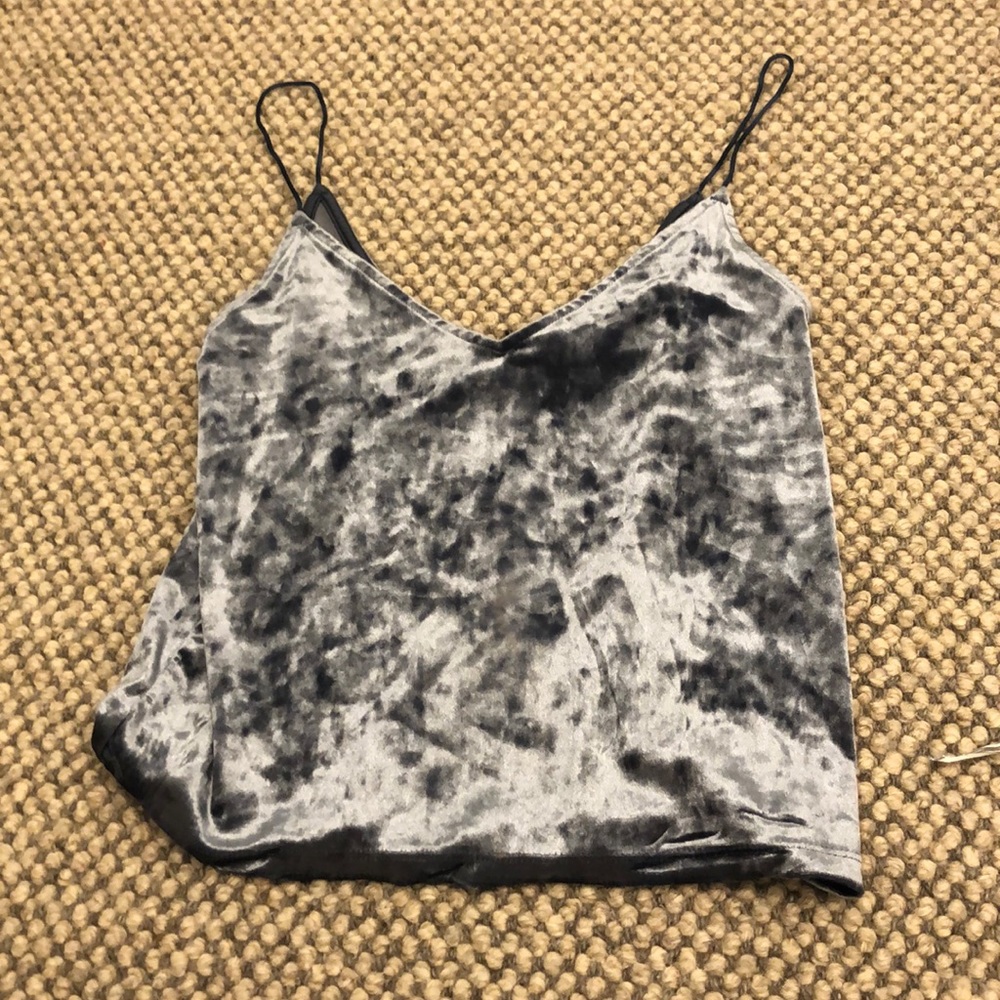 Blue velvet tank top
